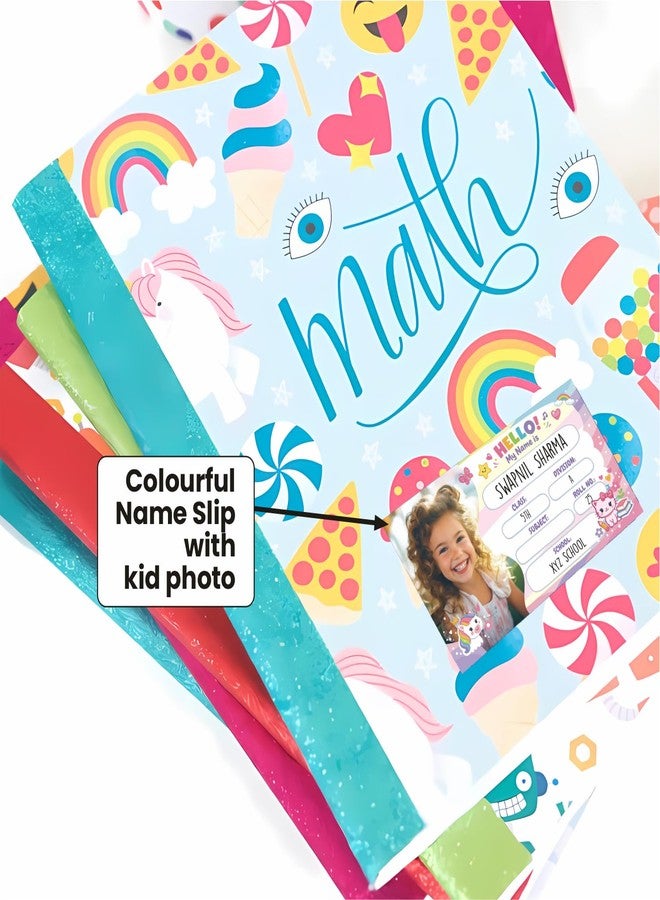 Graficative Customized Name Slip for Children, 30 pcs, Label Sticker, Personalized Name Stickers with Your Kids Picture for School Supplies, Heavy Gumming, 3.5x2 Inches (Unicorn & Kitty Big) - Image 3