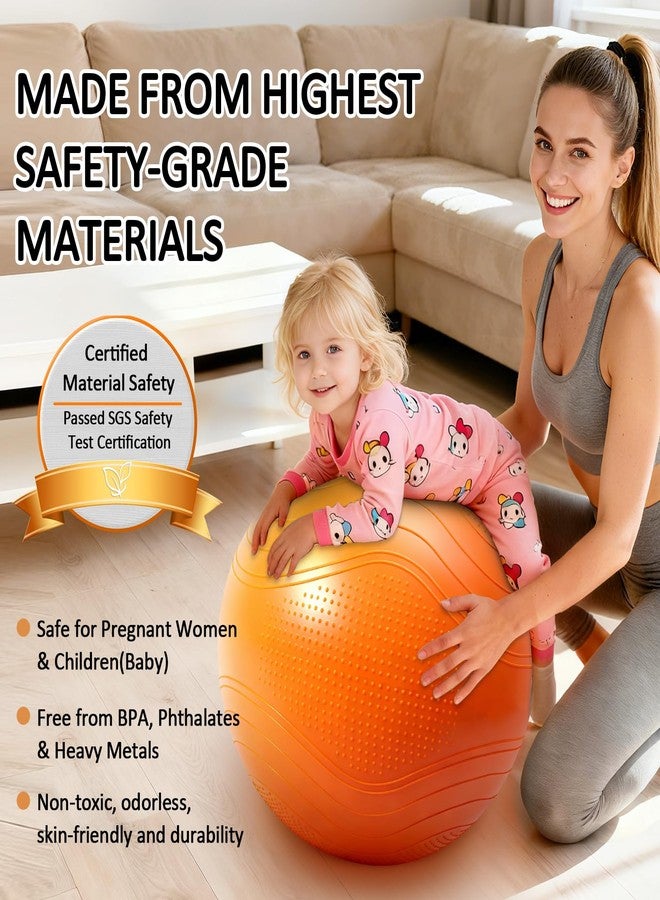 Gruper Yoga Ball, Multiple Sizes Non Slip Exercise Ball for Workout, Birthing, Balance, Stability, Pregnancy, 2200LB Capacity, Anti Burst Chair for Home and Office, Includes Quick Pump & Fitness Guide - Image 4