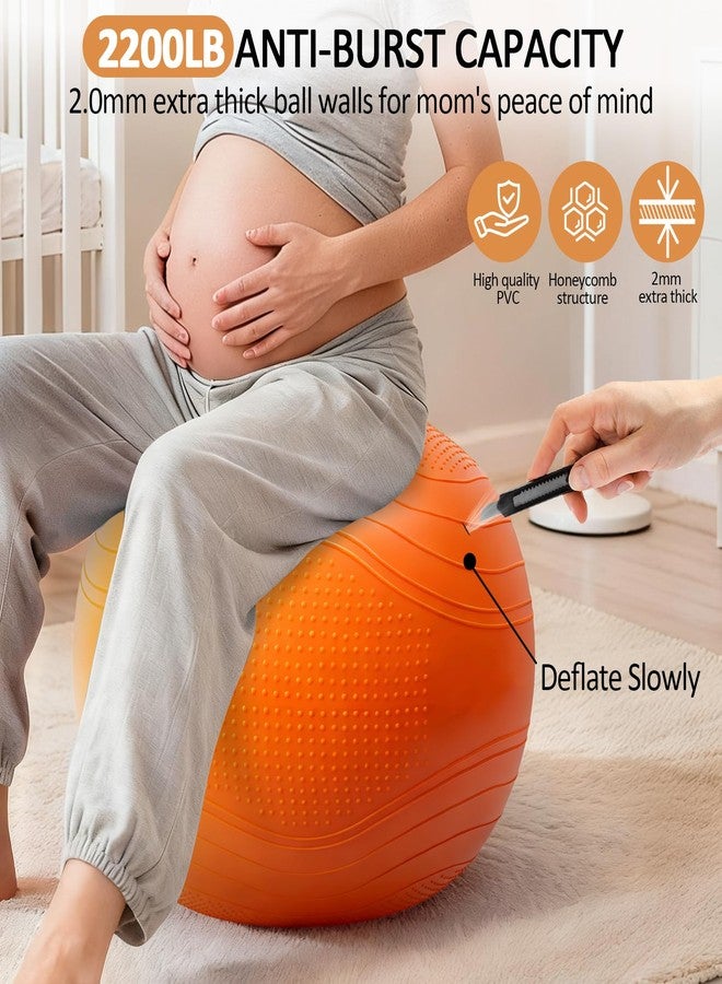 Gruper Yoga Ball, Multiple Sizes Non Slip Exercise Ball for Workout, Birthing, Balance, Stability, Pregnancy, 2200LB Capacity, Anti Burst Chair for Home and Office, Includes Quick Pump & Fitness Guide - Image 2