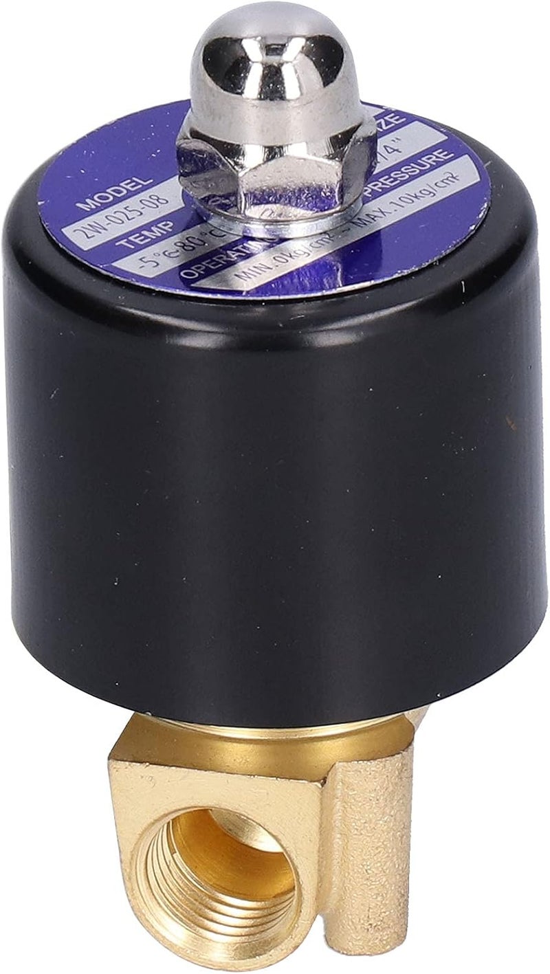 2W - 025-08 Electric Solenoid Valve, Normally Closed Electromagnetic Valve for Water Air, 1/4in G Thread Brass Solenoid Valve with Direct - Acting Diaphragm Structure, Ind (AC110V) - Image 1