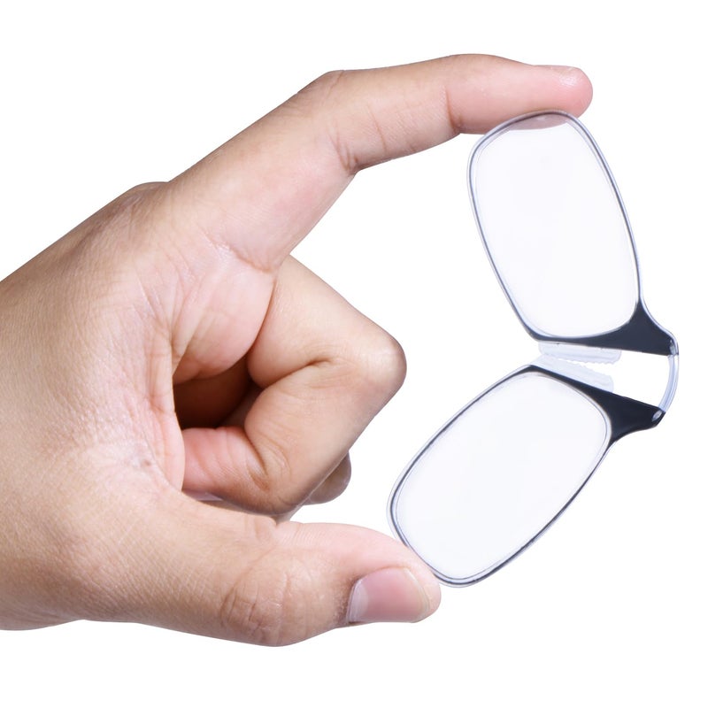 AEC Nose Resting Reading Glasses Power Full Rim Stylish Dual-Tone Plastic Frame Eyeglasses with Phone Attachable Case for Men and Women - Image 5