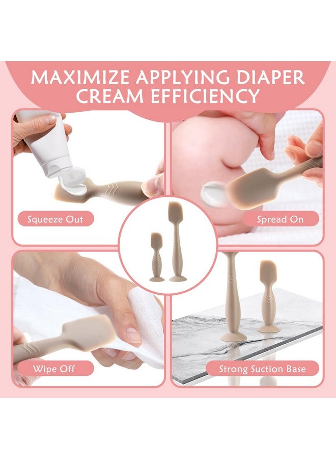 LOTBILL Baby Diaper Cream Spatula, 2 Pack Butt Spatula Baby, Silicone Diaper Cream Applicator, Full-Size and Mini Butt Paste Spatula for Babies, Newborn Baby Necessities (Pink) - Image 3
