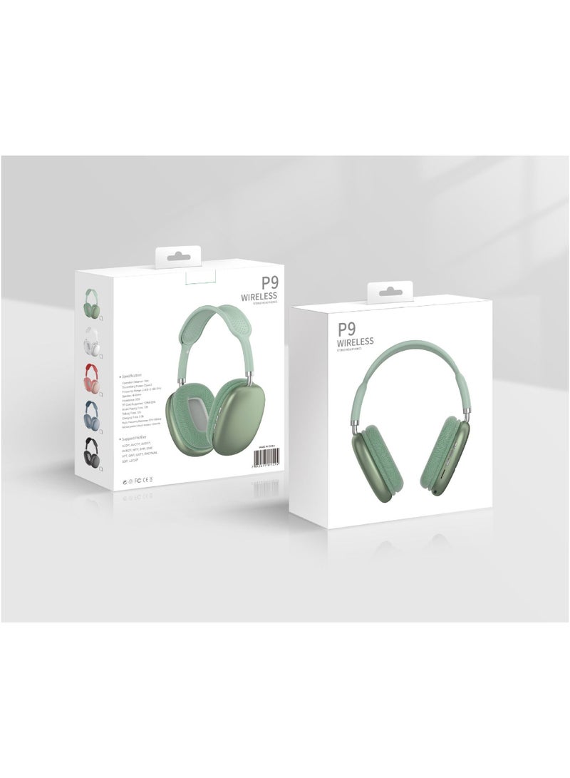 P9 Bluetooth Wireless Headset Over-Ear Headphone With Mic Black