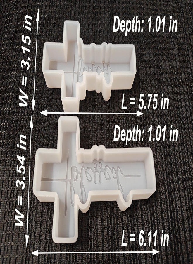 Fuehbur Faith and Blessed Cross 2 Pack Car Freshie Mold - Cross Pendant Shape Silicone Molds - Aroma Beads Molds - Scented Candle Molds - Epoxy Resin Moulds for DIY Home Decor Gifts Making - 2PCS - Image 4