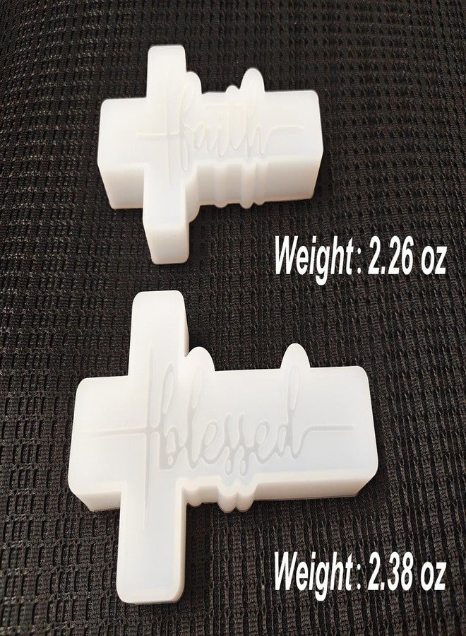 Fuehbur Faith and Blessed Cross 2 Pack Car Freshie Mold - Cross Pendant Shape Silicone Molds - Aroma Beads Molds - Scented Candle Molds - Epoxy Resin Moulds for DIY Home Decor Gifts Making - 2PCS - Image 5