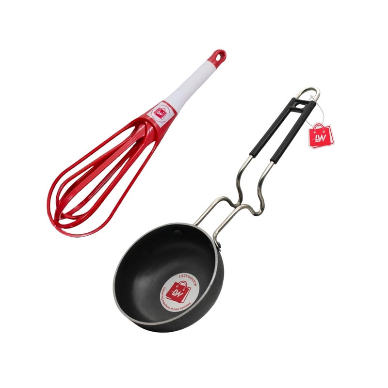 LAZYwindow مقلاة الحديد الأساسية مع مقبض فولاذي وخفاقة بلاستيكية قابلة للطي ومخلاط يدوي كهربائي - Image 1