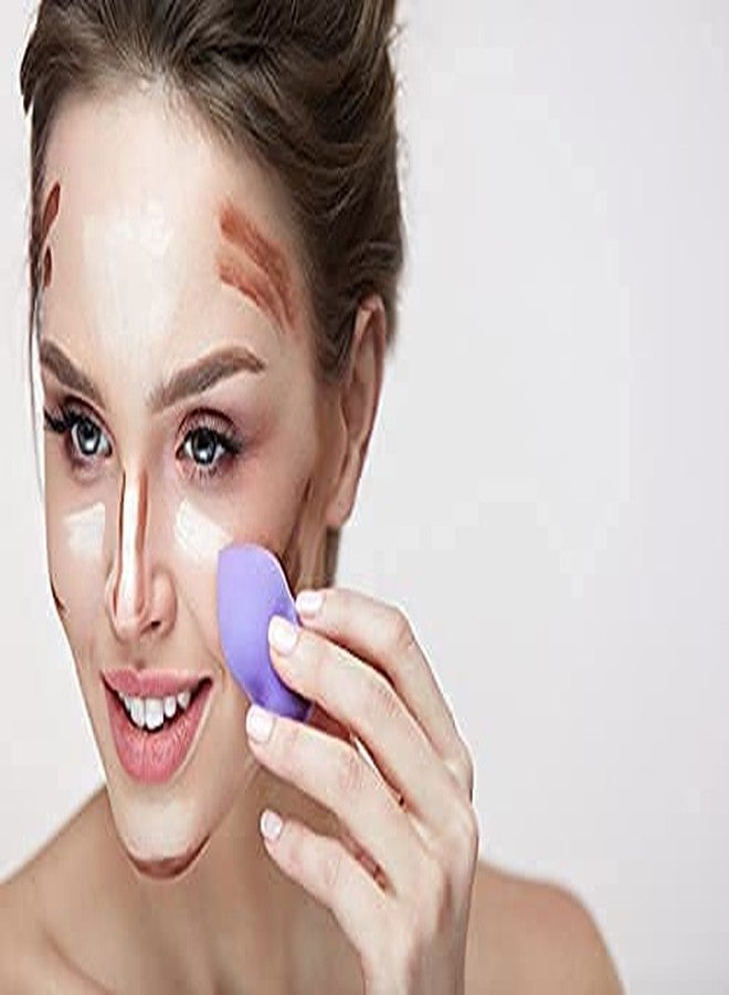 BriKSHi مجموعة إسفنجات مكياج بريكشي للنساء، دائرية وناعمة، مثالية لتوزيع كريم الأساس على العينين والوجه، وتنعيم البودرة، وتوزيع أحمر الخدود. مناسبة للاستخدام الجاف والرطب. عبوة من قطعتين، 6 في 1 - Image 2