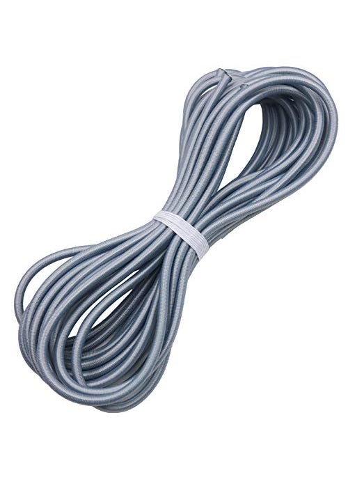 Huouo Huouo 14 Elastic Bungee Shock Cords 25 Feet Marine Grade Kayak Heavy Stretch String Rope  Tie Down Trailer Straps for DIY Projects Silver Gray 