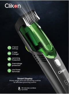 Clikon Suction Pro Vacuum Trimmer for Men | 20-Length Precision, Dual Motor, IPX6 Waterproof, Digital Display, Cordless Grooming Kit  - Image 4
