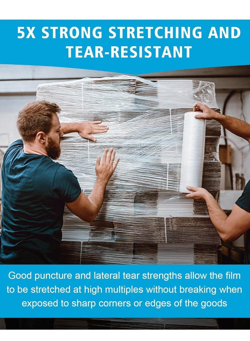 50cm×660m 5KG Stretch Film, Clear Polyethylene Stretch Wrap Shrink Film, Machine Grade Industrial Strength Pallet Wrap for Moving & Packing, Durable Stretch Film - Image 5