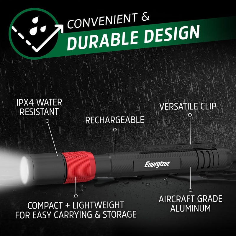 Energizer X-400 Pen light Flashlight Rechargeable, Bright Penlight IPX4 Water-Resistant, Lightweight and Durable, Rechargeable Flashlight, USB Charging Cable Included - Image 3