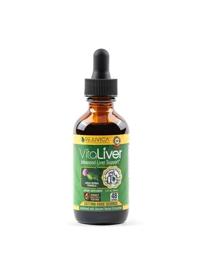 Rejuvica Health - Vitaliver Liver Health Supplement Support Liver Cleanse & Detox Liquid Delivery For Absorption Milk Thistle Artichoke Chanca Piedra Dandelion & More! - Image 1