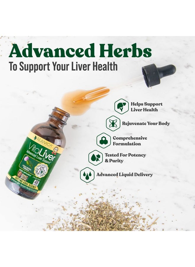 Rejuvica Health - Vitaliver Liver Health Supplement Support Liver Cleanse & Detox Liquid Delivery For Absorption Milk Thistle Artichoke Chanca Piedra Dandelion & More! - Image 1