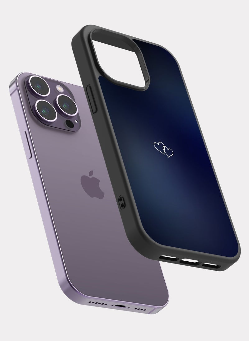 بكسلات كفر ايفون 14 برو ماكس قلب ابيض ازرق - Image 2