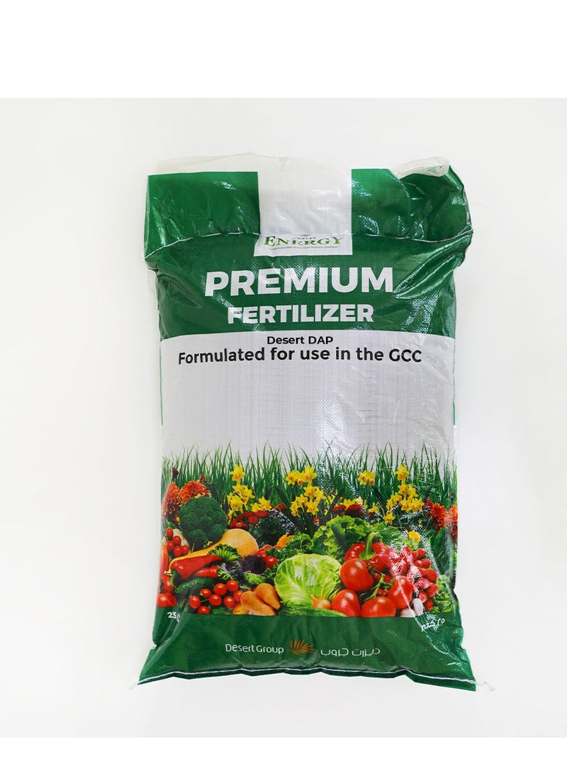 DESERT ENERGY Desert Energy Di-ammonium Phosphate DAP Granular Fertilizer 25kg is a High Quality Concentrated Source of Essential Nutrients Particularly Nitrogen  and Phosphorus that are Vital for Healthy Plant Growth and Development.  - Image 1