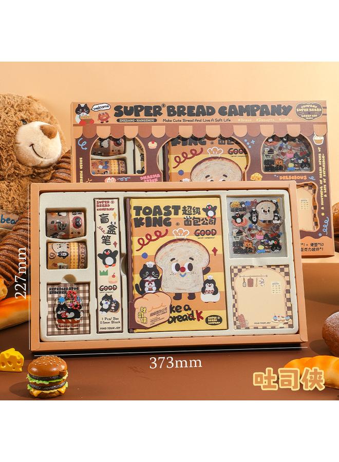 Bluejw Fang Dao | Bread Hand Book Suit Gift Box Girl's High Color Notebook Girl's Cute Hand Book Complete Set - Image 1