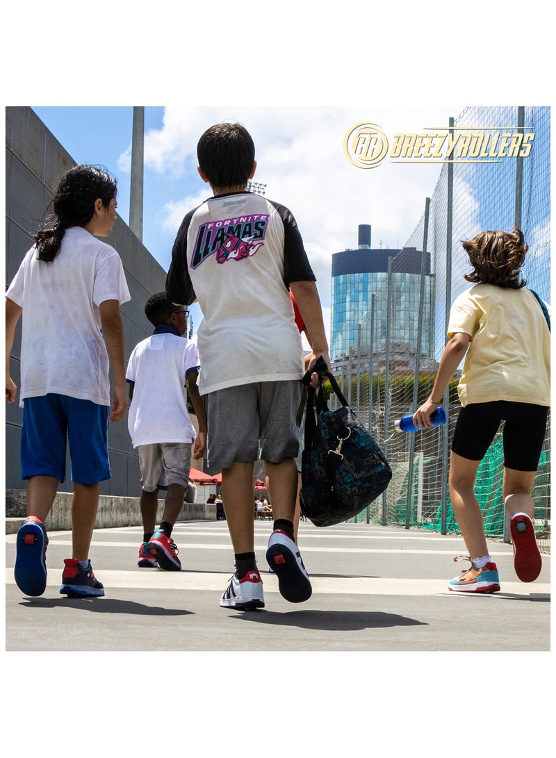 بريزيرولرز أحذية BREEZY ROLLERS بعجلات للأطفال، أحذية رياضية للتزلج على الجليد للأطفال، من أحذية الشوارع للأطفال إلى أحذية التزلج على الجليد في ثوانٍ قليلة، نظام النقر الحاصل على براءة اختراع، مدربون بعجلات للفتيات والفتيان - Image 2