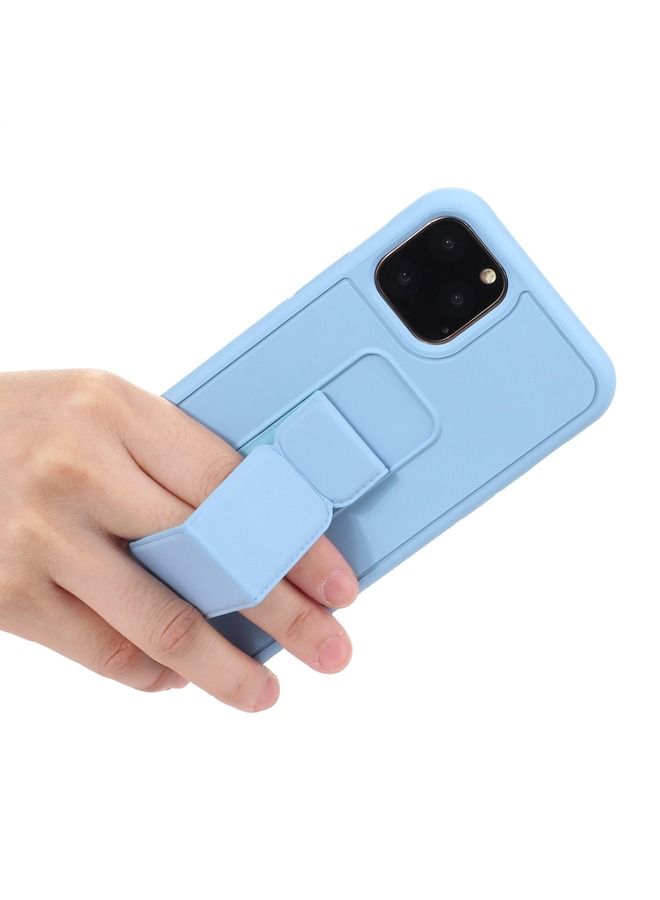 Shockproof PC TPU Protective Back Case With Wristband Holder For Apple iPhone 12/12 Pro Light Blue - Image 4