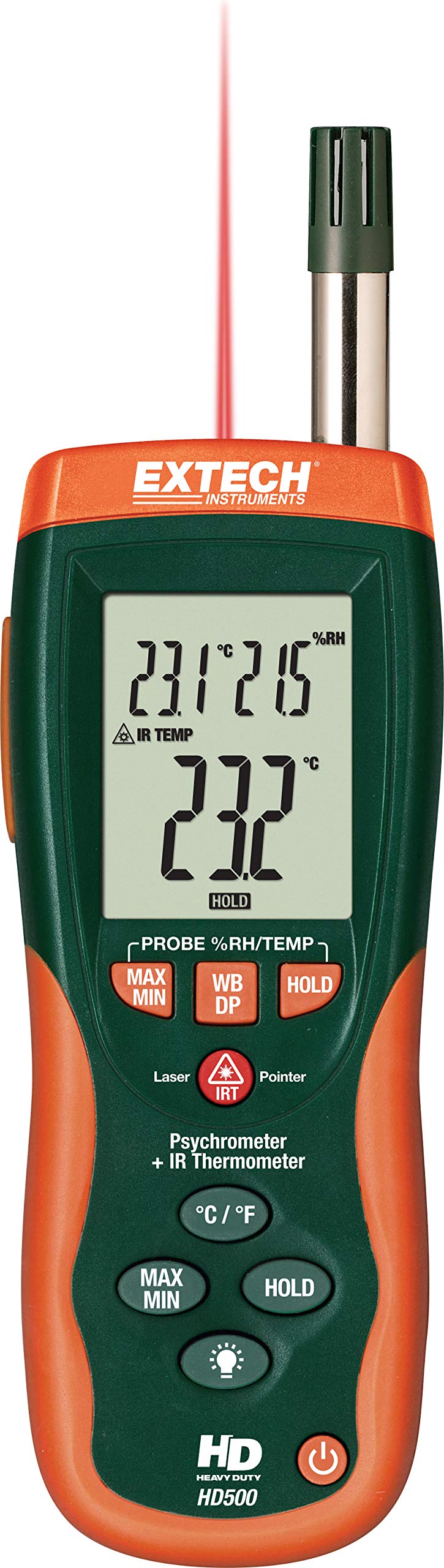EXTECH HD500 - Psychrometer with 30:1 Infrared Thermometer - Image 3