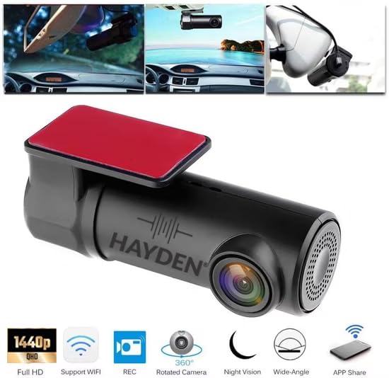 HAYDEN X1 Car Dash Camera 4K QHD 1440p Metal Body Car Dash Cam Front | 4MP, 170° Wide Angle, Night Vision, WiFi, G-Sensor | Supports up to 1TB SD Card (Card Not Included) - Image 2
