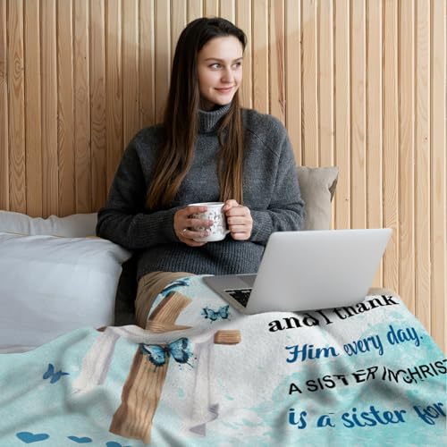 Nahjiiem Sisters in Christ Gifts for Women, Christian Gifts for Sisters, Secret Sister Gift for Women, Faith Based Blankets, Christian Sister Friends Throw Blanket 50"x60" - Image 5
