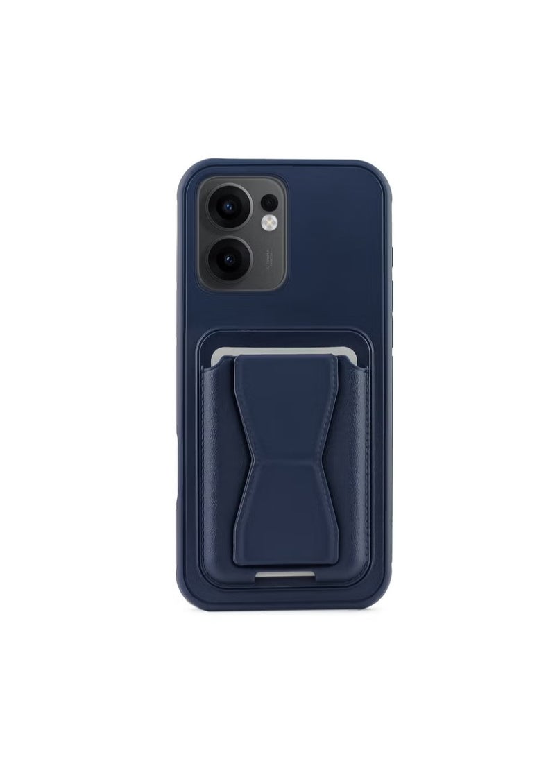 Leather Wallet Case Compatible with Oppo Reno 13 5G, Leather Back Cover With TPU Frame, Shockproof Protective Phone Case with Card Holder Stand