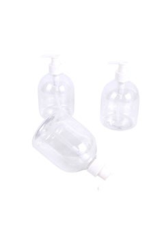 LAWAZIM Hand Sanitizer Bottle Set -3 Piece 500ml- Short Round Refillable Pump Dispensers, Reusable Plastic Bottles for Soap, Lotion & Sanitizer, Smooth Pump Action - for Home Office & Travel Use  - Image 4