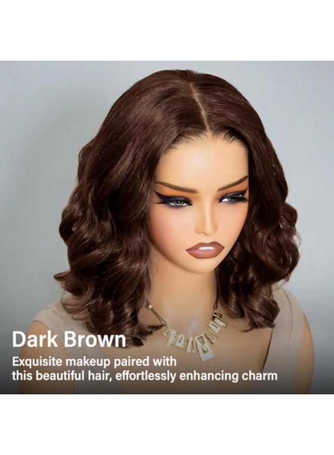 Tinashe Wear and Go Glueless Bob Wigs Human Hair Black Brown 5x6 HD Lace Closure Wigs Pre Plucked Bob Body Wave Lace Front Wigs Short Wigs for Black Women Loose Body Bob Wig 3 12inch - Image 3
