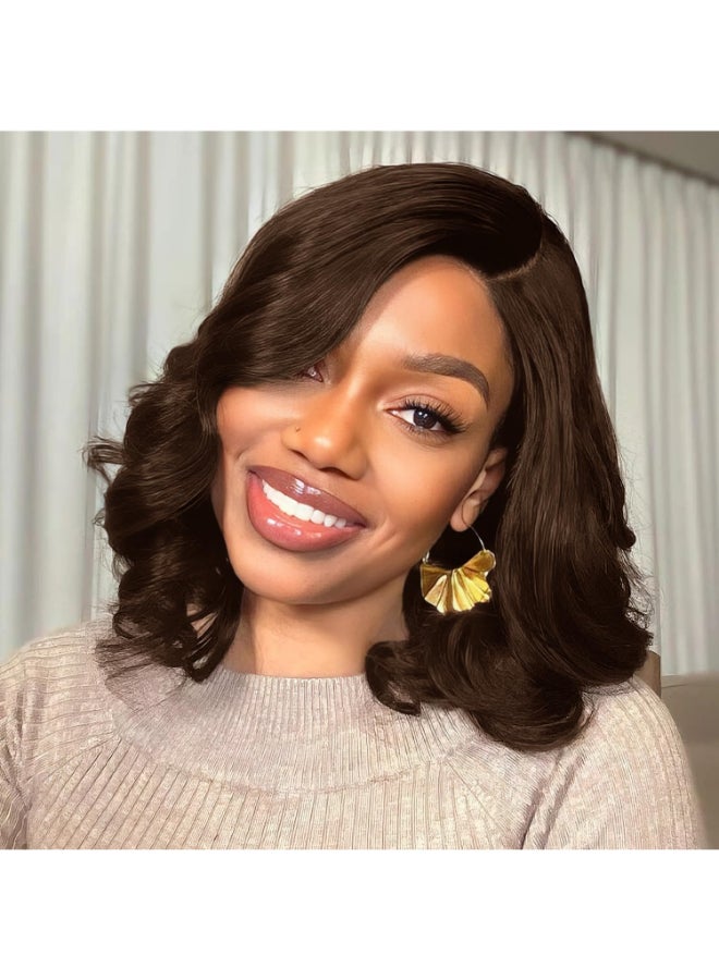 Tinashe Wear and Go Glueless Bob Wigs Human Hair Black Brown 5x6 HD Lace Closure Wigs Pre Plucked Bob Body Wave Lace Front Wigs Short Wigs for Black Women Loose Body Bob Wig 3 12inch - Image 2
