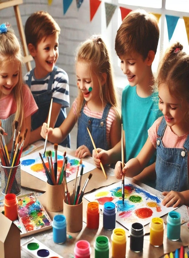 7 Colours Decors مجموعة أدوات الرسم على القماش من 7 ألوان | لوحة رسم قماشية بخطوط خارجية للأطفال والكبار والأزواج | مثالية لأعياد الميلاد والمناسبات (8 × 10 بوصات) (رينبو كيدز) - Image 5
