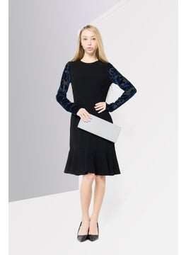 Harmont & Blaine Women Textured Casual Mini Dress, Black  - Image 2