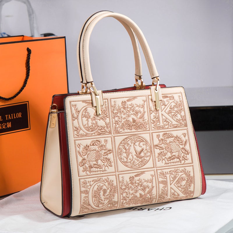 Elegant Red Handbag Women'S Large Capacity 2023 New Fashionable Shoulder Bag Crossbody Bag Mother Bag Bride Wedding Bag - Image 4