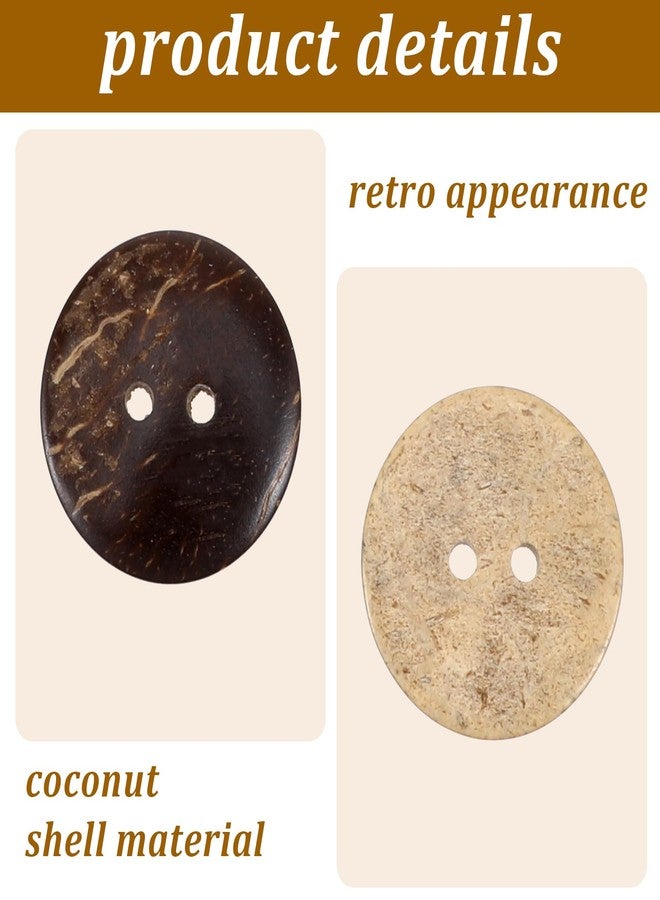 Prasacco 100 Pcs Wooden Buttons Coconut Shell Buttons 3/4 Inch Big Buttons 2 Hole Sewing Buttons Large Brown Wood Buttons for Crafts Shirt Sweater Clothing Crochet Projects - Image 3