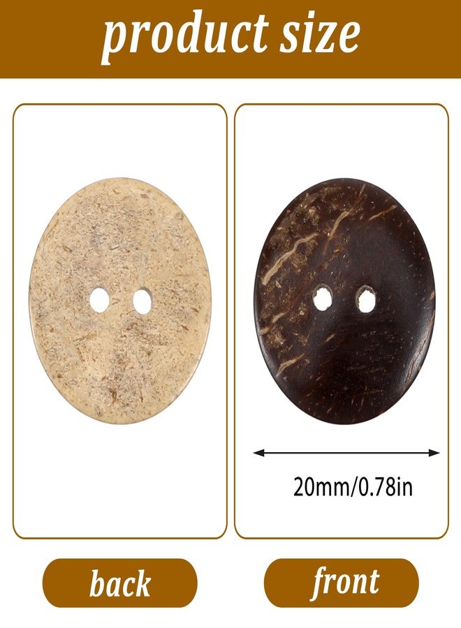 Prasacco 100 Pcs Wooden Buttons Coconut Shell Buttons 3/4 Inch Big Buttons 2 Hole Sewing Buttons Large Brown Wood Buttons for Crafts Shirt Sweater Clothing Crochet Projects - Image 2