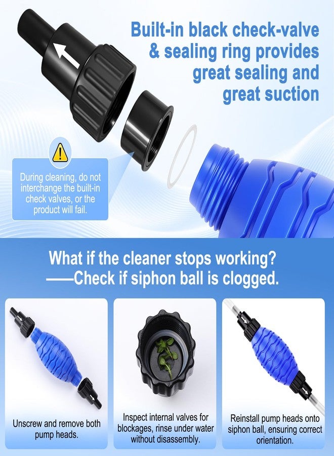 fishkeeper Siphon Ball Pump Head Replacement - 256GPH High Pressure Quick Start Vacuum Pump, Compatible with FK018 and Most Manual Aquarium Gravel Cleaners for Easy Water Change (Large) - Image 4