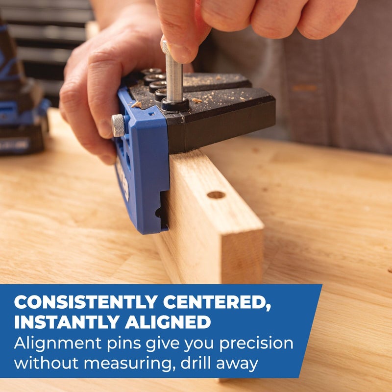 Kreg Dowel Jig Kit - Doweling Guide Kit with Removable Drill Guides - No-Measure Doweling Jig for Benchtop and Workshop Projects - Cabinet Joint Alignment Tool - KHJD345 - Image 4