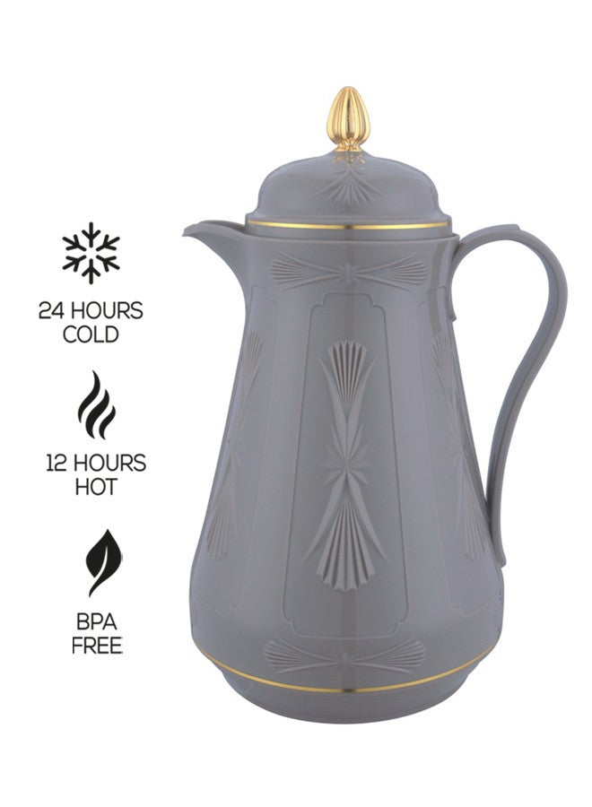 GAZELLA Tea/Coffee Flask 1L Grey/Gold - Image 2