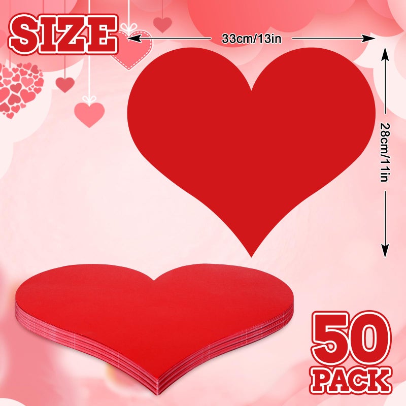 Whaline 50 Pack Heart Shape Paper Placemats Valentineâ€™s Day Place Mats Red Love Heart Disposable Decorative Table Mats for Tableware Decor Party Supplies, 13 x 11 Inch - Image 2