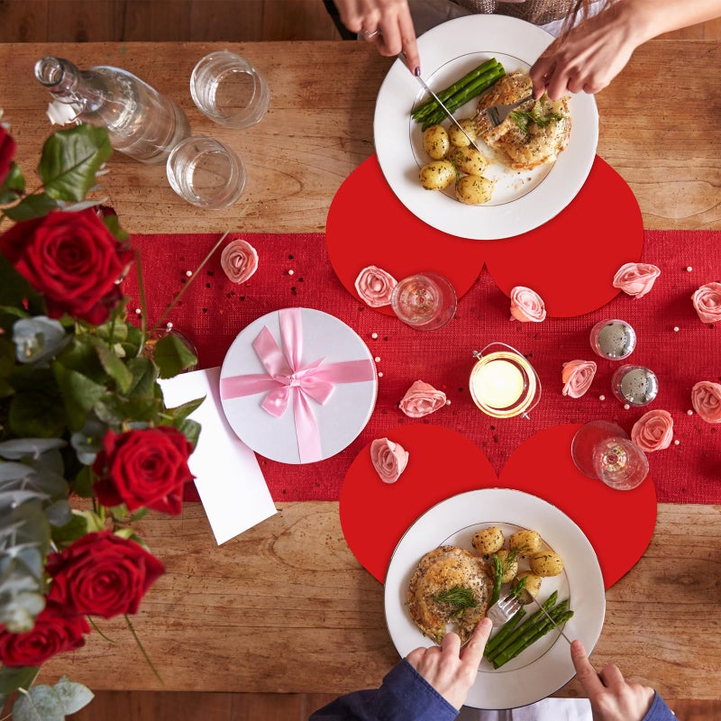 Whaline 50 Pack Heart Shape Paper Placemats Valentineâ€™s Day Place Mats Red Love Heart Disposable Decorative Table Mats for Tableware Decor Party Supplies, 13 x 11 Inch - Image 4