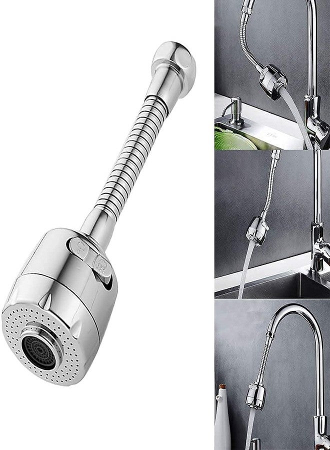 Styxon Tap Extension for Kitchen Sink | 3 Flow Modes | Flexible Faucet Extender for Taps | Aerators for Water Tap | 6.5 X 10 X 1 Inch | Silver - Image 1