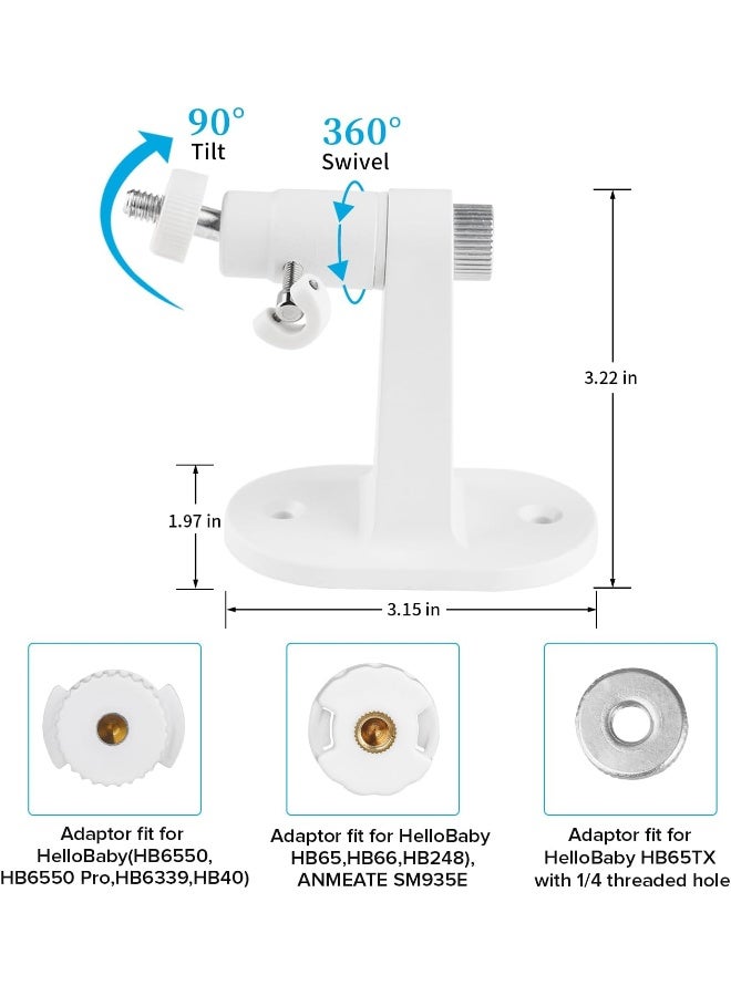 wochel Adjustable Baby Monitor Mount for HelloBaby HB65/HB40/HB6550/HB66/HB6339/HB6550 Pro, ANMEATE SM935E, Universal Baby Monitor Wall Mount with Perfect View and Easy to Install - Image 4