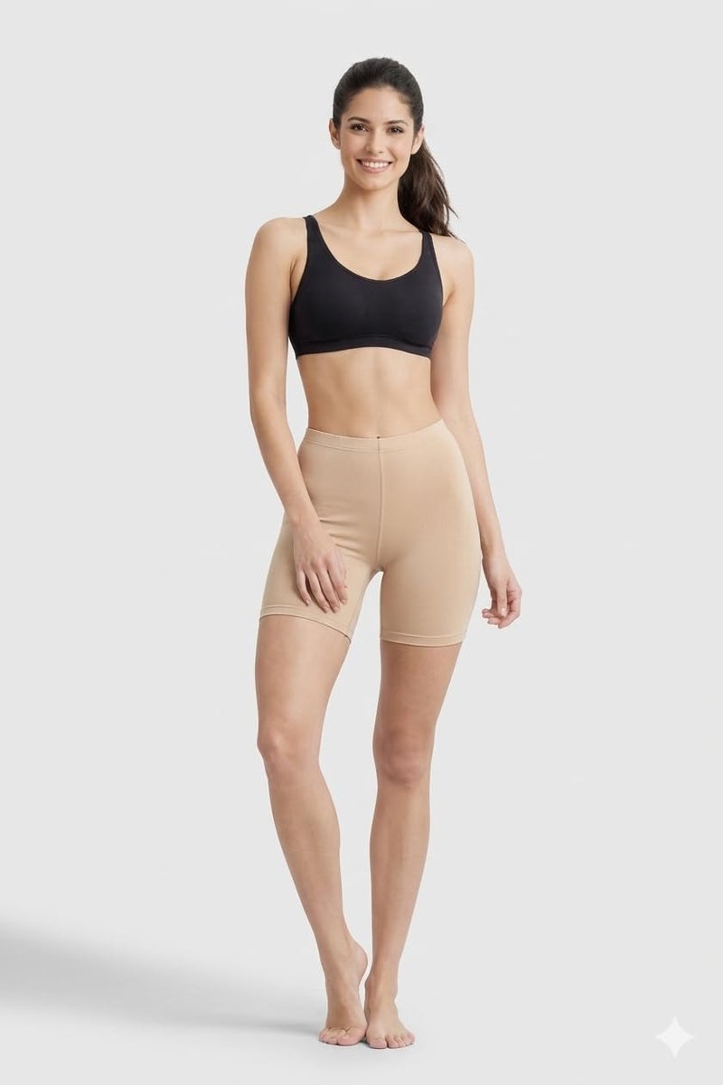 ICEDIVE Women's High Coverage Super Combed Cotton Elastane Stretch Mid Waist Shorties Pack of 2 - Image 5