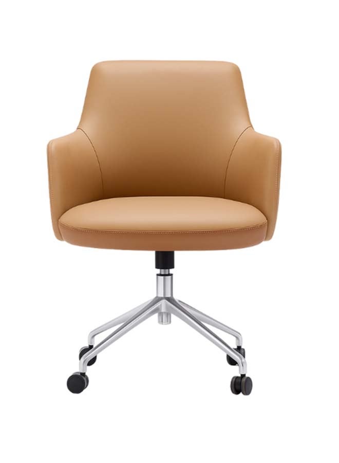 NEO FRONT FURNITURE Meeting Chair – Premium PU Leather Conference Chair with Armrests, 360° Swivel & Wheels for CEO Office, Boardroom & Executive Meeting Rooms ( B2343 )