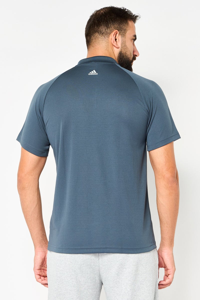 Adidas Men Sportswear Fit Short Sleeve Outdoor Polo Shirt, Grey - Image 3