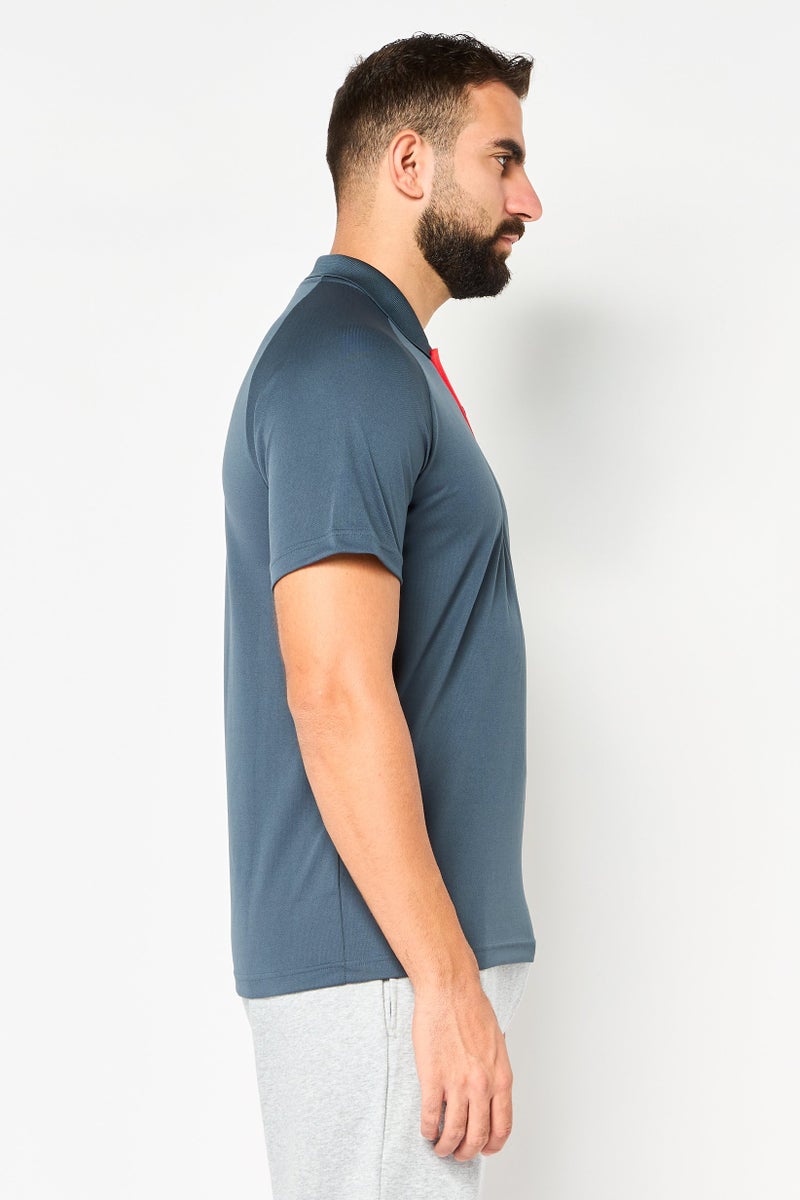 Adidas Men Sportswear Fit Short Sleeve Outdoor Polo Shirt, Grey - Image 4