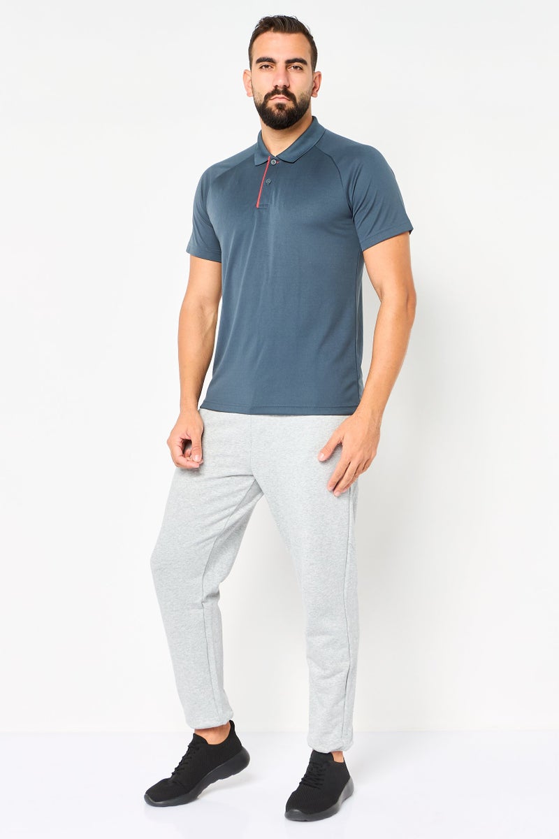 Adidas Men Sportswear Fit Short Sleeve Outdoor Polo Shirt, Grey - Image 2