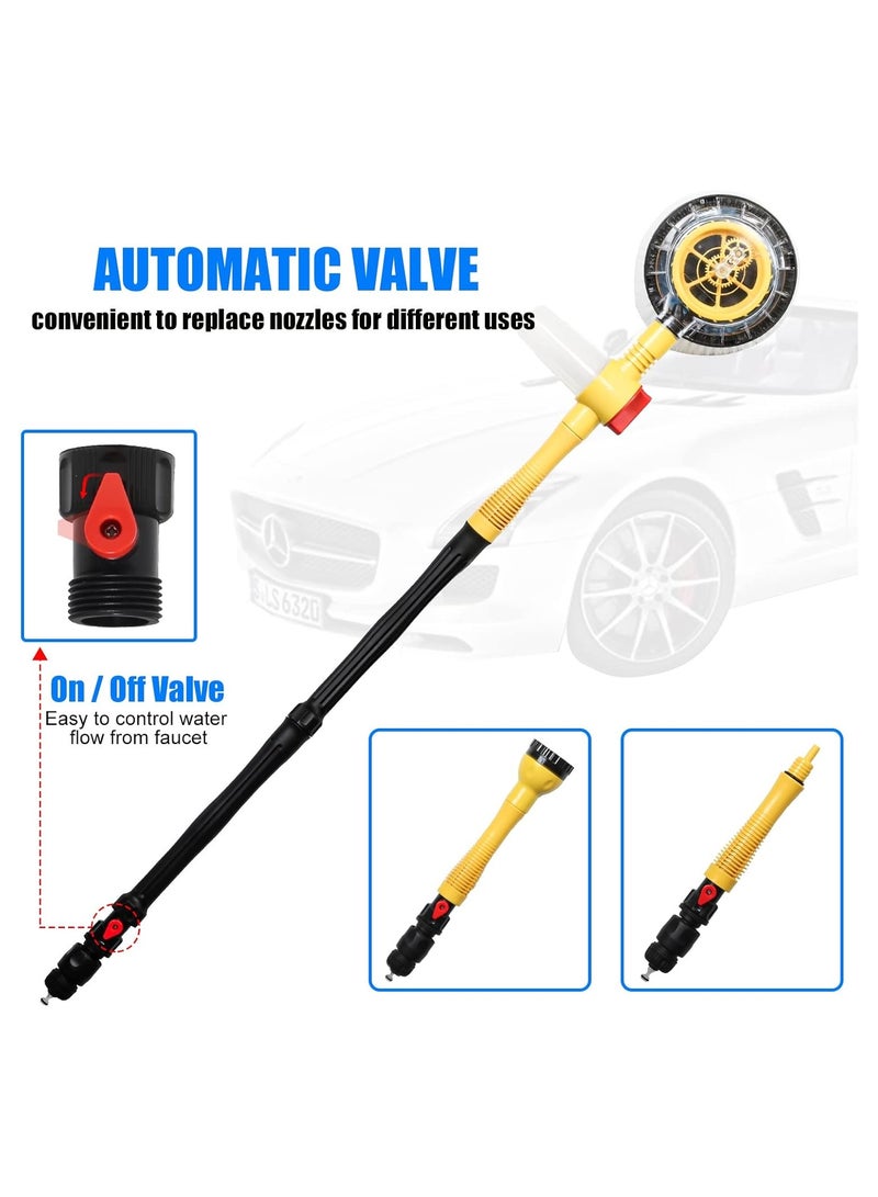 Generic Rotating Car Wash Brush Kit with 5M Hose – Long Handle Auto Foam Brush with Soap Dispenser & High Pressure Nozzle for Cars, RVs, Gardens & Pets  - Image 4