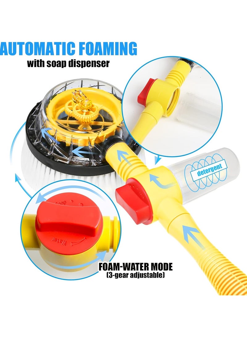 Generic Rotating Car Wash Brush Kit with 5M Hose – Long Handle Auto Foam Brush with Soap Dispenser & High Pressure Nozzle for Cars, RVs, Gardens & Pets  - Image 3