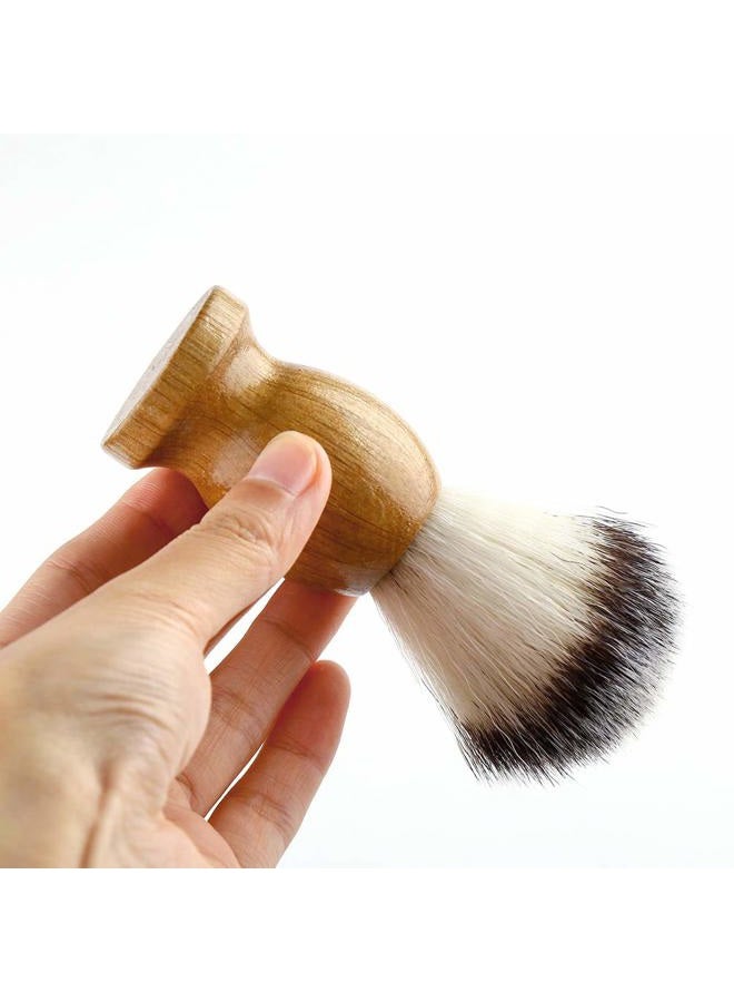 Anbbas Shaving Brush Synthetic Badger Hair Wood Handle,Stainless Steel Shaving Stand and Bowl,Perfect for Men Wet Shave - Image 2