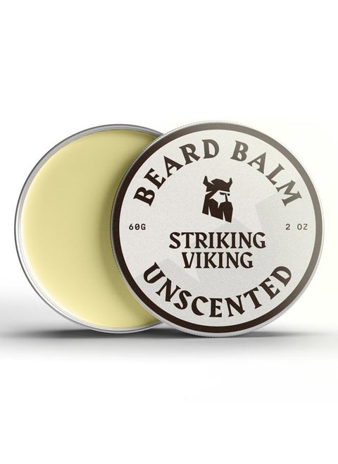Beard Balm for Men – Light Hold, Unscented, 2 Oz - Leave-in Beard Conditioner with Shea Butter, Tea Tree, Argan & Jojoba Oils - Smooth, Shape & Moisturize Coarse, Dry Facial Hair